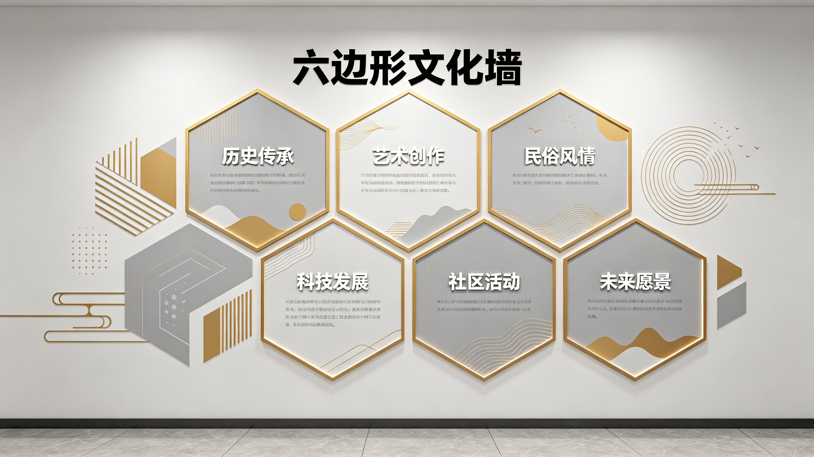 大悟企业文化墙 | 六边形信息美学